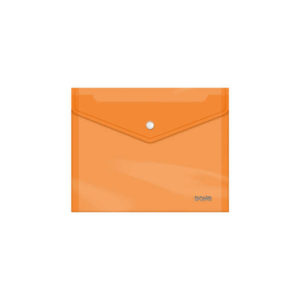 Dohe Sobre con Cierre de Broche - Tamaño A5 - Polipropileno Cristal Transparente 150 Micras - Color Naranja