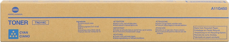 Konica Minolta TN319 Cyan Cartucho de Toner Original - TN319C/A11G450