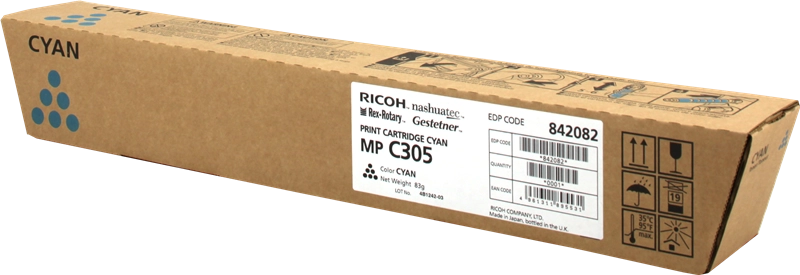 Ricoh Aficio MP-C305/MP-C305SPF Cyan Cartucho de Toner Original - 842082/841595/MPC305E