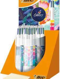 Bic 4 Colours Decor Expositor de 30 Boligrafos de Bola Retractiles - Punta Media de 1.0mm - Tinta con Base de Aceite - 4 Colores