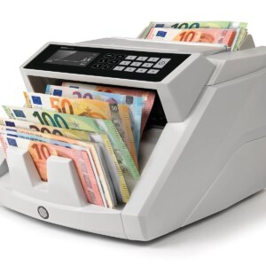 Safescan 2465-S Contadora de Billetes - Puede Contar Billetes de Euro Mezclados - Capacidad hasta 300 Billetes - 1000 Billetes por Minuto - Deteccion de Billetes Falsos
