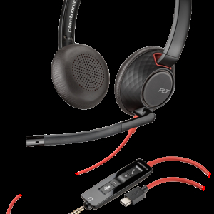 Plantronics Blackwire C5220 USB-C Auriculares con Microfono - Cancelacion de Ruido - Diadema Metalica Acolchada - Almohadillas de Piel Sintetica - Controles en Cable