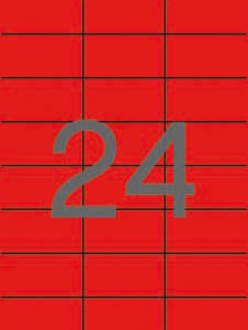 Apli Etiquetas Rojas Permanentes 70.0 x 37.0mm 20 Hojas