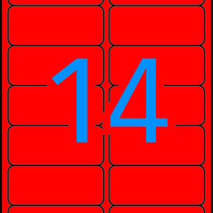 Apli Etiquetas Rojas Permanentes 99.1 x 38.1mm 20 Hojas