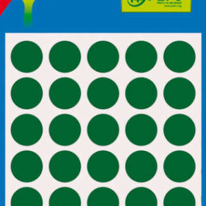 Apli Pack de 175 Etiquetas Redondas - Tamaño Ø 13mm - Aptas para Escritura Manual - Adhesivo Permanente - Color Verde