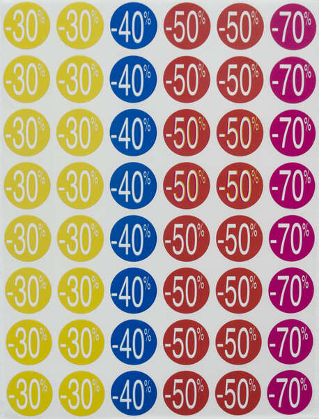 Apli Etiquetas de Descuento -30%/-70% Ø 24mm 5 Hojas