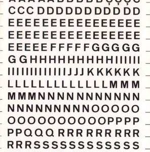 Apli Letras y Numeros Transferibles - 5mm - 339 Caracteres - Negros