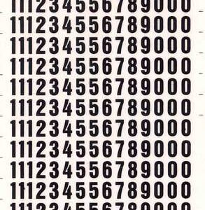 Apli Numeros Transferibles - 8mm - Faciles de Aplicar - Resistentes al Agua - Negros