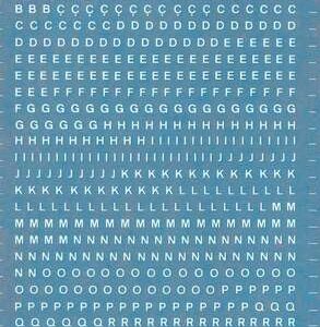 Apli Letras Transferibles Blancas 2.5mm - 730 Caracteres - Facil Aplicacion y Gran Adherencia - Versatil para Diferentes Superficies - Blanco