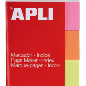 Apli Indices Adhesivos de Papel 50x20mm - 4 Colores - 40 Hojas por Color - Facil de Despegar - Organiza Tus Documentos - Multicolor