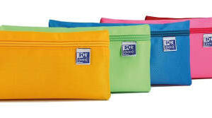 Oxford Kangoo Teens Estuche Plano Grande - Goma Elastica para unirlo al Cuaderno - Colores Surtidos