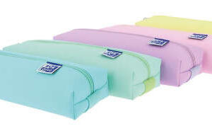 Oxford Kangoo Live & Go Estuche Rectangular Mediano - Goma Elastica para unirlo al Cuaderno - Colores Surtidos Pastel