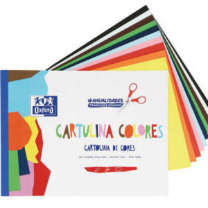 Oxford Bloc Encolado de Cartulinas de Colores Formato A4+ - 10 Hojas 170gr - 10 Colores