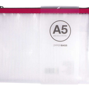 Apli Sobres Porta-Todo de Goma Eva Transparente - Tamaño A5 (235x175mm) - Suaves, Resistentes y Duraderos - Cierre de Cremallera - Colores Surtidos
