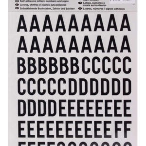 Apli Letras de Palo Mayusculas Adhesivas - Altura 20mm - Color Negro - Pack de 4 Hojas (301 Letras)
