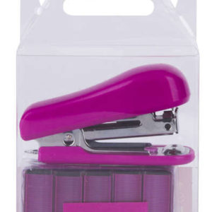 Apli Grapadora Pocket Rosa - Tamaño de Grapas 56mm - Diseño Compacto y Ligero - Incluye 2000 Grapas del Mismo Color