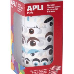 Apli Gomets Ojos de Colores - 23 Formas Diferentes - 30 Hojas Pretroqueladas - 1380 Gomets por Rollo