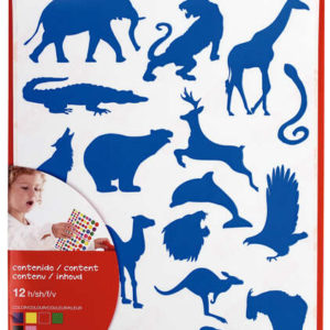 Apli Gomets Animales Salvajes - 204 Unidades por Bolsa - Formas de Elefante, Tigre, Jirafa y Mas - Adhesivo Base Agua y Materiales 100% Reciclables