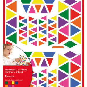 Apli Gomets Triangulares Removibles - Tamaños Surtidos - 648 Gomets por Bolsa - Desarrollo de Habilidades y Creatividad - Colores: Verde, Naranja, Rosa, Azul, Rojo, Lila y Amarillo