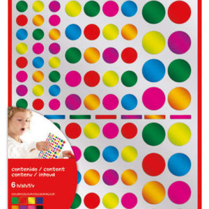 Apli Gomets Redondos Adhesivo Permanente - Ø 10mm, Ø 14mm y Ø 20mm - 624 Gomets por Bolsa - Colores Metalizados - Desarrollo de Habilidades Creativas y Psicomotricidad Fina - Adhesivo Base Agua - Libre de Disolventes