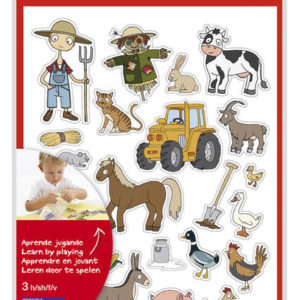 Apli Gomets Tematicos la Granja - 69 Gomets en 3 Hojas - Ilustraciones Educativas de Animales y Objetos de la Granja - Adhesivo Removible - Adhesivo Base Agua - Libre de Disolventes - Colorido