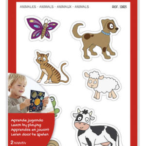 Apli Gomets Tematicos Animales xL - 28 Gomets en 2 Hojas A4 - Desarrollados con Educadores - Adhesivo Removible - Tamaño xL sin Borde - Adhesivo Base Agua - Libre de Disolventes - Coloridos
