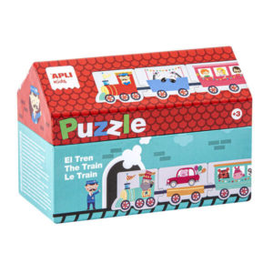 Apli Kids Puzle Trenes - 20 Piezas de Diferentes Tamaños - Diseño Exclusivo Infantil, Colorido, Claro y Simple - Facil Manejo - Carton de 2mm con Acabado Brillante E Indiana en el Dorso - Colorido
