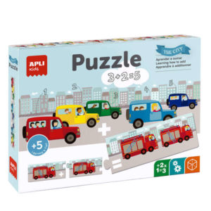 Apli Puzle Sumas y Numeros - 30 Piezas - 10 Secuencias Diferentes - Tamaño 49x7 cm - Desarrolla Psicomotricidad Fina y Mejora Concentracion - Colorido