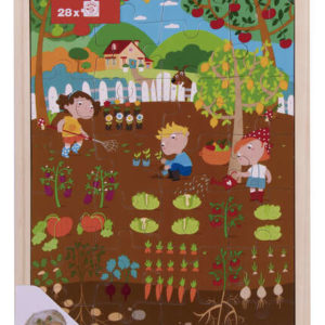 Apli Kids Puzle de Niveles el Huerto - 254x5x376 mm - Diseño Exclusivo Infantil, Colorido, Claro y Simple - Piezas Resistentes y Seguras - Desarrolla Habilidades y Capacidades - Bolsa de Algodon Organico Incluida