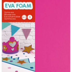 Apli Goma Eva Fluorescente - Medida A4 - 4 Hojas - Fucsia, Verde, Amarillo y Naranja