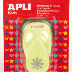 Apli Perforadora de Papel en Forma de Flor - Tamaño de Figura 16mm - Alta Calidad para Papel, Carton y Cartulina - Deposito de Restos de Papel - Doble Uso - Ideal para Scrapbooking y Manualidades - Color Verde