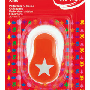 Apli Perforadora Estrella - Figura de 25.4mm - Perfora Papel, Carton, Cartulina y Goma Eva de Hasta 2mm - Deposito de Facil Apertura - Doble Uso - Ideal para Manualidades y Decoraciones - Color Blanco