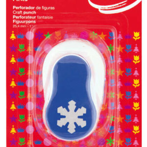 Apli Perforadora Copo de Nieve - Figura de 25.4mm - Perfora Papel, Carton, Cartulina y Goma Eva de Hasta 2mm - Deposito de Restos - Doble Uso - Ideal para Manualidades y Decoraciones - Color Blanco