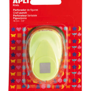 Apli Perforadora Cuadrada de Papel - Figura de 16mm - Alta Calidad para Papel, Carton y Cartulina - Deposito de Papel - Doble Uso para Decoracion - Ideal para Manualidades - Color Plateado