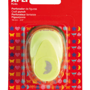 Apli Perforadora de Papel en Forma de Luna - Tamaño de Figura 16mm - Alta Calidad para Papel, Carton y Cartulina - Deposito de Restos de Papel - Doble Uso para Decoracion - Color Plateado