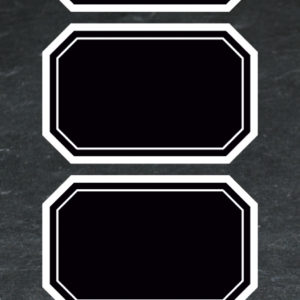 Apli Home Pack de 10 Etiquetas Pizarra Octogonales 65x41mm - Adhesivo Removible - Escritura con Tiza Liquida o Convencional - Borrado con Paño Humedo - Color Negro