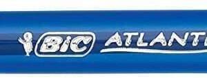 Bic Atlantis Soft Boligrafo Retractil con Clip Metalico - Punta de 1mm - Cuerpo Transparente con Grip - Color Azul
