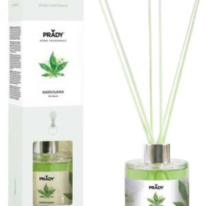 Prady Ambientador Premium Marihuana - Frasco de Cristal 130ml y Varitas Difusoras