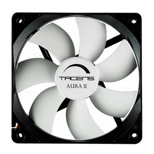 Tacens Aura II Ventilador 80mm - Carcasa Negra, Aspas Blancas - Velocidad Max. 1500rpm