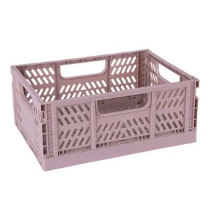 Apli Up North Pack de 2 Cajas de Plastico Plegables y Apilables - Tamaño 290x210x120mm - Ideal para Herramientas, Juguetes, Colada etc... - Color Beige