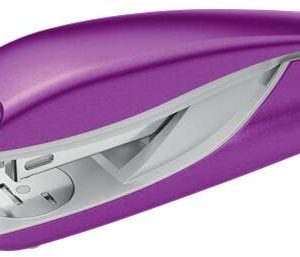 Petrus 635 Grapadora Metalica + Caja de 200 Grapas - Hasta 30 Hojas - Extraegrapas Integrado - Grapado Cerrado, Abierto y Clavado - Color Violeta Metalizado