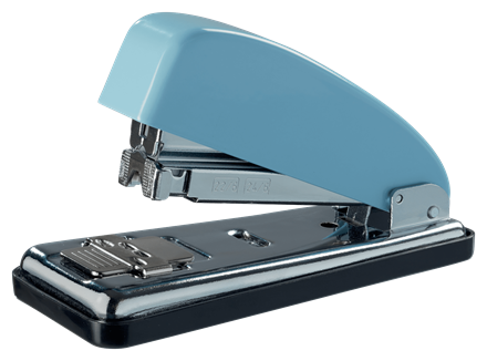 Petrus 226 Edicion Retro Grapadora Metalica - Hasta 30 Hojas - Grapado Cerrado, Abierto y Clavado - Color Fondant Blue