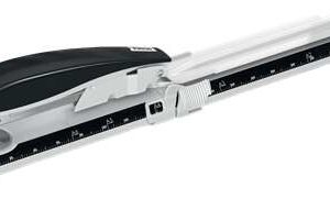 Petrus 600 Grapadora de Brazo Largo - Hasta 40 Hojas - Grapado Cerrado y Abierto - Para Grapas 22/6-8, 24/6-8 y 26/6-8 - Color Gris/Negro