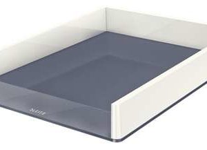 Leitz WOW Bandeja de Sobremesa Portadocumentos - Formato A4 - Color Blanco/Gris