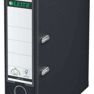 Leitz Archivador Leitz 180° Plastico A4 - Lomo 80mm - Ranuras, Ojete y Cantoneras Metalicas - Negro