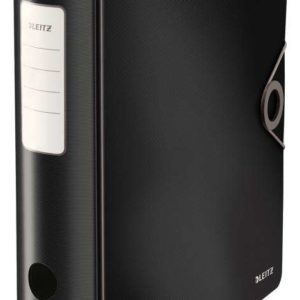 Leitz Archivador Palanca 180° Active Solid - Mecanismo 180°, 75mm - Cierre Elastico - Fundas Interiores - Lomo Redondeado - Capacidad 500 Hojas A4 - Negro PP Polyfoam Ligero