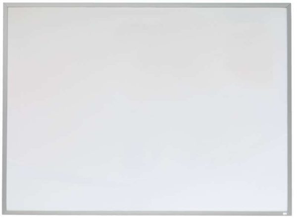 Nobo Pizarra Blanca Magnetica Pequeña con Marco de Aluminio 585x430mm - Borrado en Seco - Almohadillas Adhesivas - Ideal para Oficinas y Espacios Familiares - Incluye Rotuladores, Imanes y Borrador Compacto en Color Surtido - Color Blanco