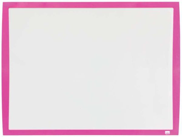Nobo Pizarra Blanca Magnetica Pequeña 585x430 - Colores Vibrantes - Accesorios Incluidos - Fucsia