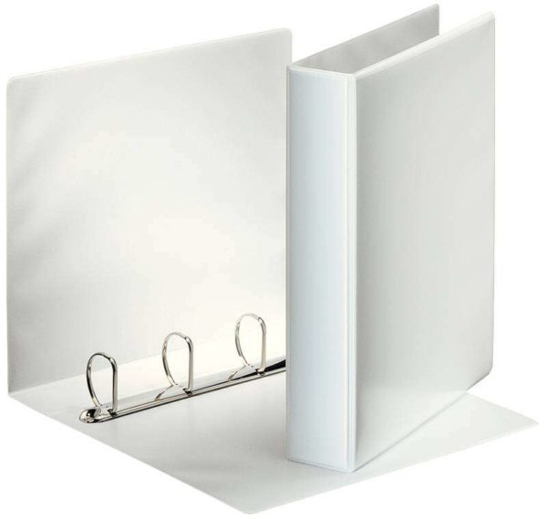 Esselte Carpeta Canguro Gama Basica 40mm - Mecanismo 4 Anillas Mixtas - 2 Bolsillos Exteriores - A4 - Blanco