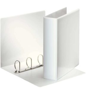 Esselte Carpeta Canguro Gama Basica 50mm - Mecanismo 4 Anillas Mixtas - 2 Bolsillos Exteriores - A4 - Blanco